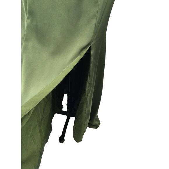 FORMAL PARTY 18 2X Plus Green Olive one shoulder mermaid maxi dress NEW B70 - Picture 4 of 10